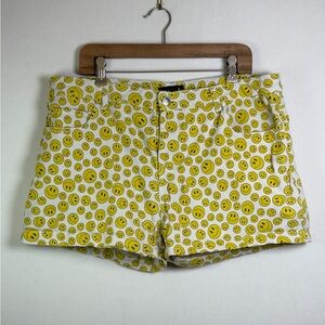 Delia’s Women’s Y2K Smiley Face Shorts Retro Low Rise Denim Shorts Size 1X